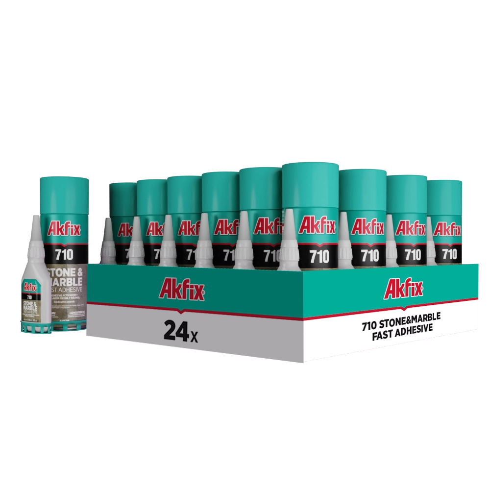 Akfix 710 Kit de piedra y mármol (pegamento CA 1.70 oz.) con activador de adhesivo en aerosol (6.70 fl oz.)