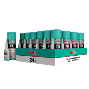 Akfix 710 Kit de piedra y mármol (pegamento CA 1.70 oz.) con activador de adhesivo en aerosol (6.70 fl oz.)