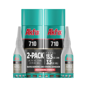 Akfix 710 Kit de piedra y mármol (pegamento CA 1.70 oz.) con activador de adhesivo en aerosol (6.70 fl oz.)