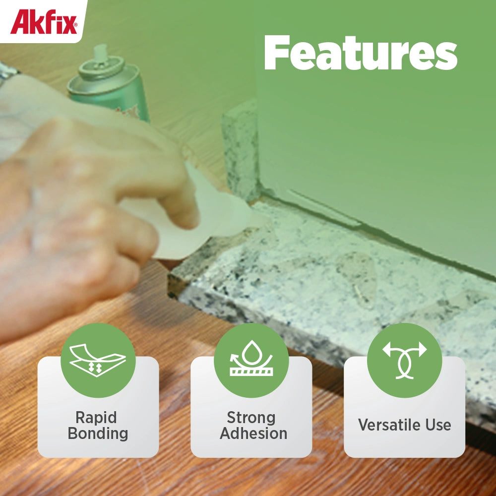 Akfix 710 Stone & Marble Kit (CA Glue 1.70 fl oz.) with Spray Adhesive Activator (6.70 fl oz.)