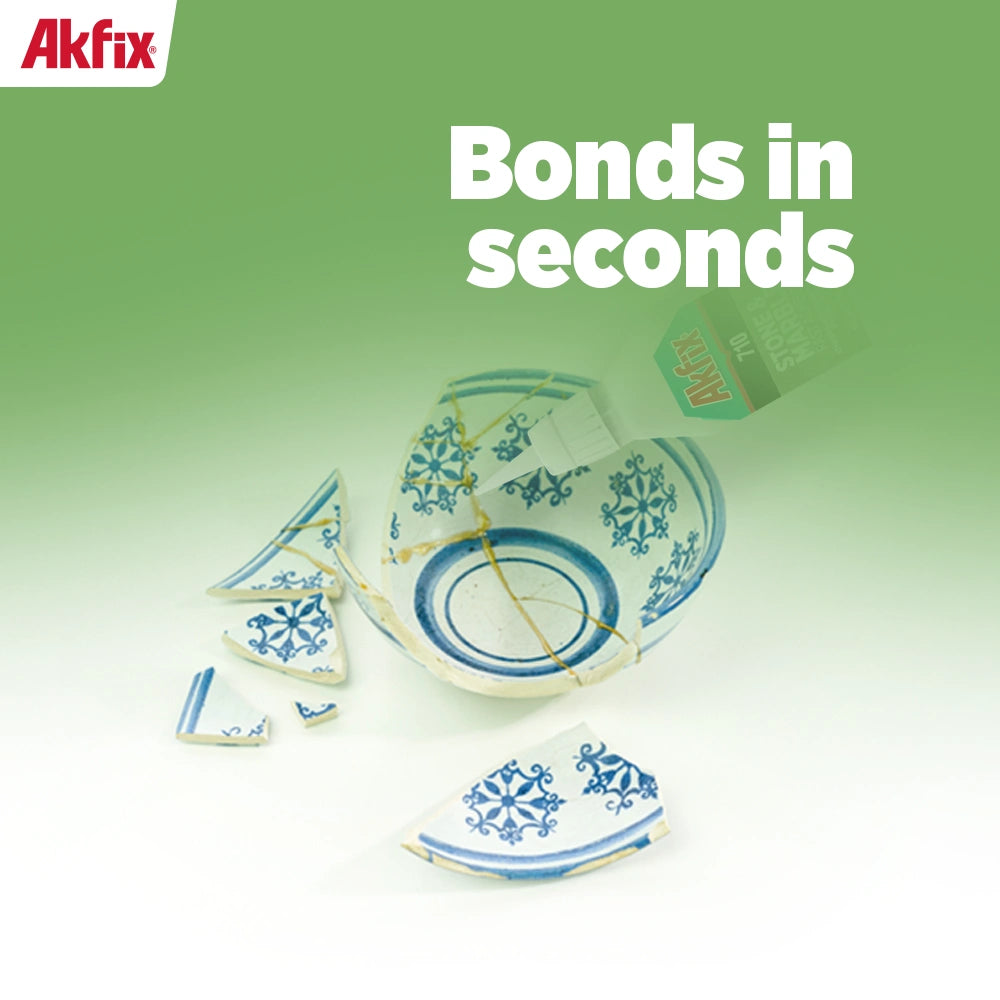 Akfix 710 Stone & Marble Kit (CA Glue 1.70 fl oz.) with Spray Adhesive Activator (6.70 fl oz.)