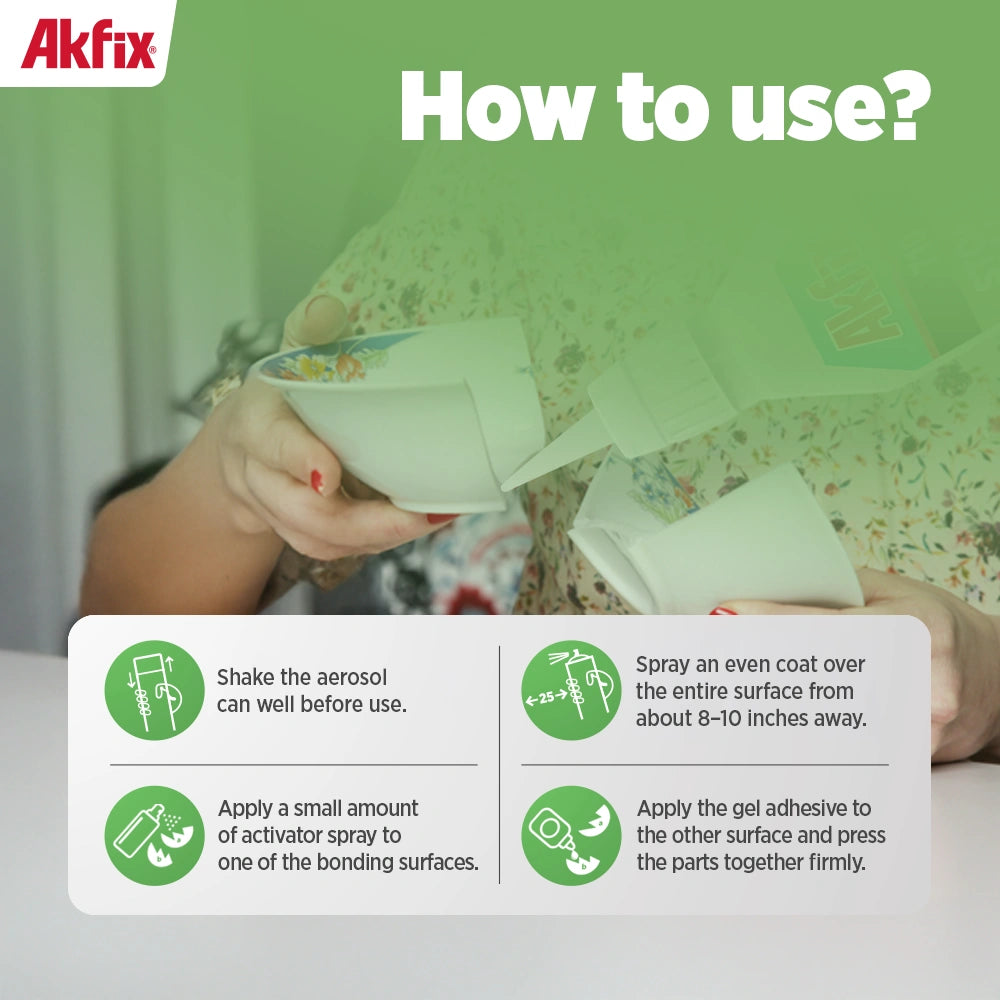 Akfix 710 Stone & Marble Kit (CA Glue 1.70 fl oz.) with Spray Adhesive Activator (6.70 fl oz.)