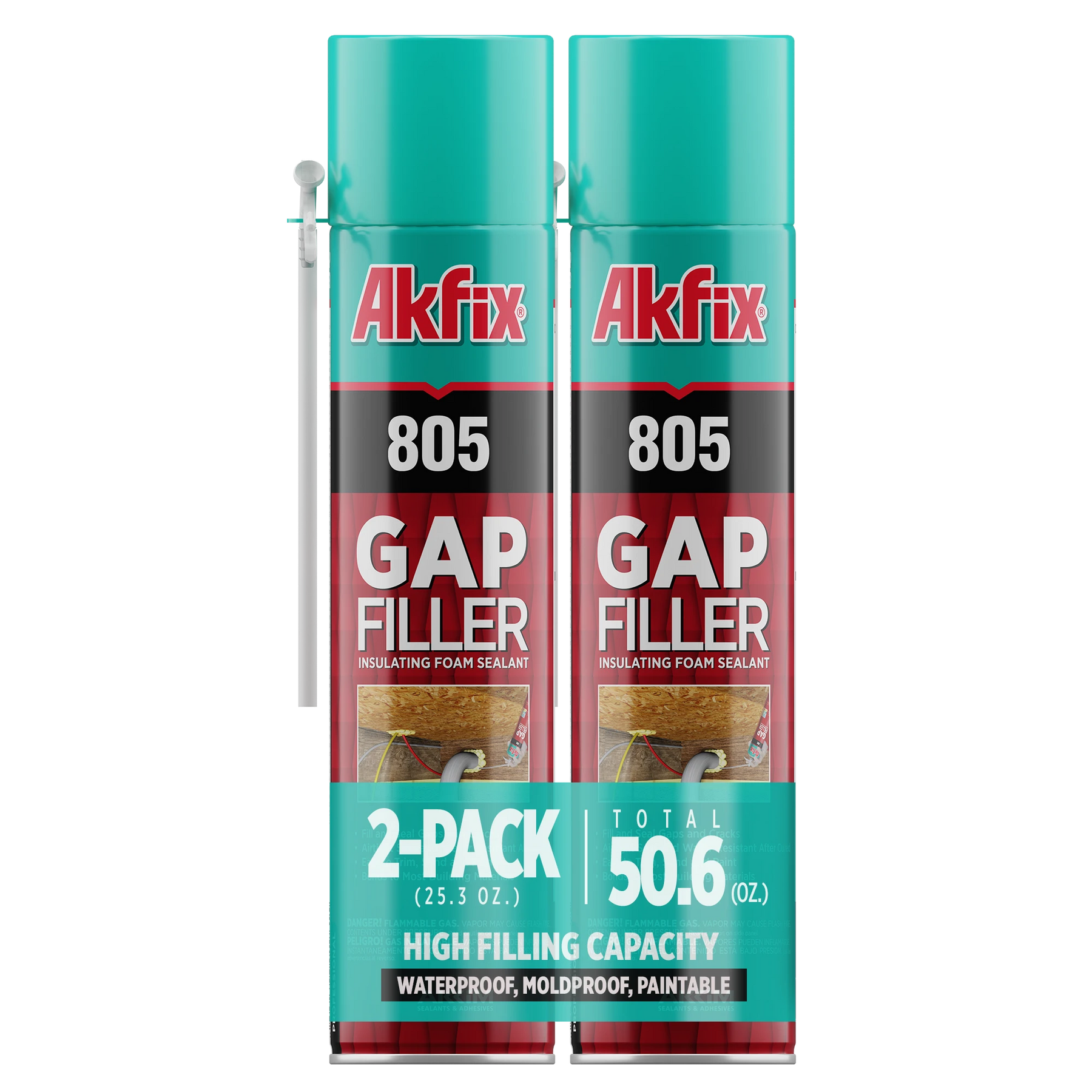 Akfix 805 Gap Filler Foam - Polyurethane Straw Foam, 12oz /25 oz