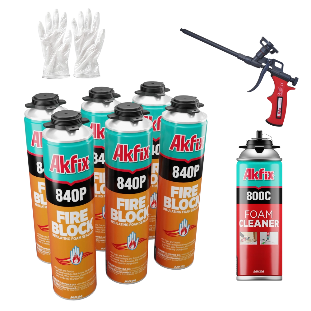 Espuma para pistola Akfix 840P B2 resistente al fuego