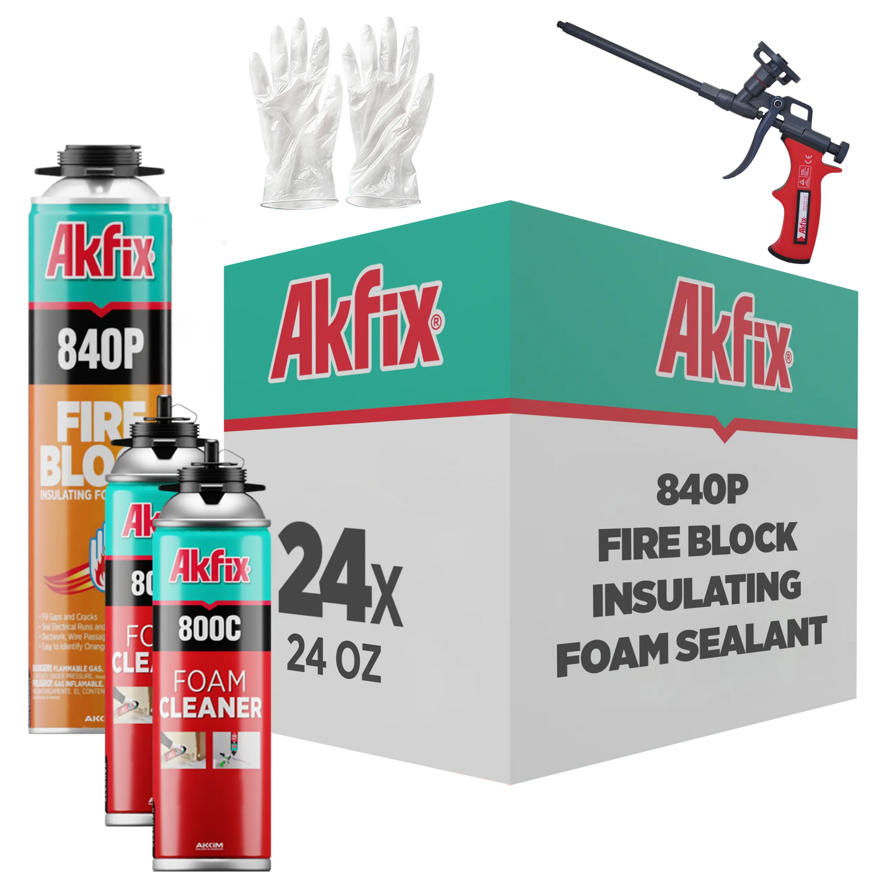 Espuma para pistola Akfix 840P B2 resistente al fuego