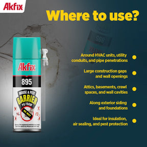 Akfix 895 Mouse & Pest Barrier Pu Foam 12 oz