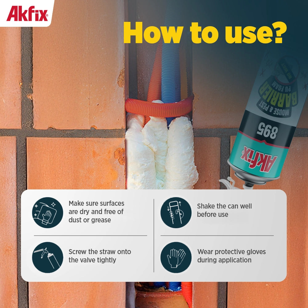 Akfix 895 Mouse & Pest Barrier Pu Foam 12 oz