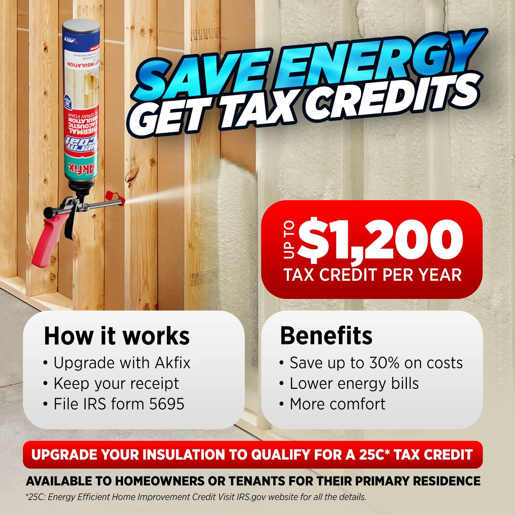 Akfix Thermcoat Insulation & Acoustic Professional Foam, Closed Cell, Fire Rated