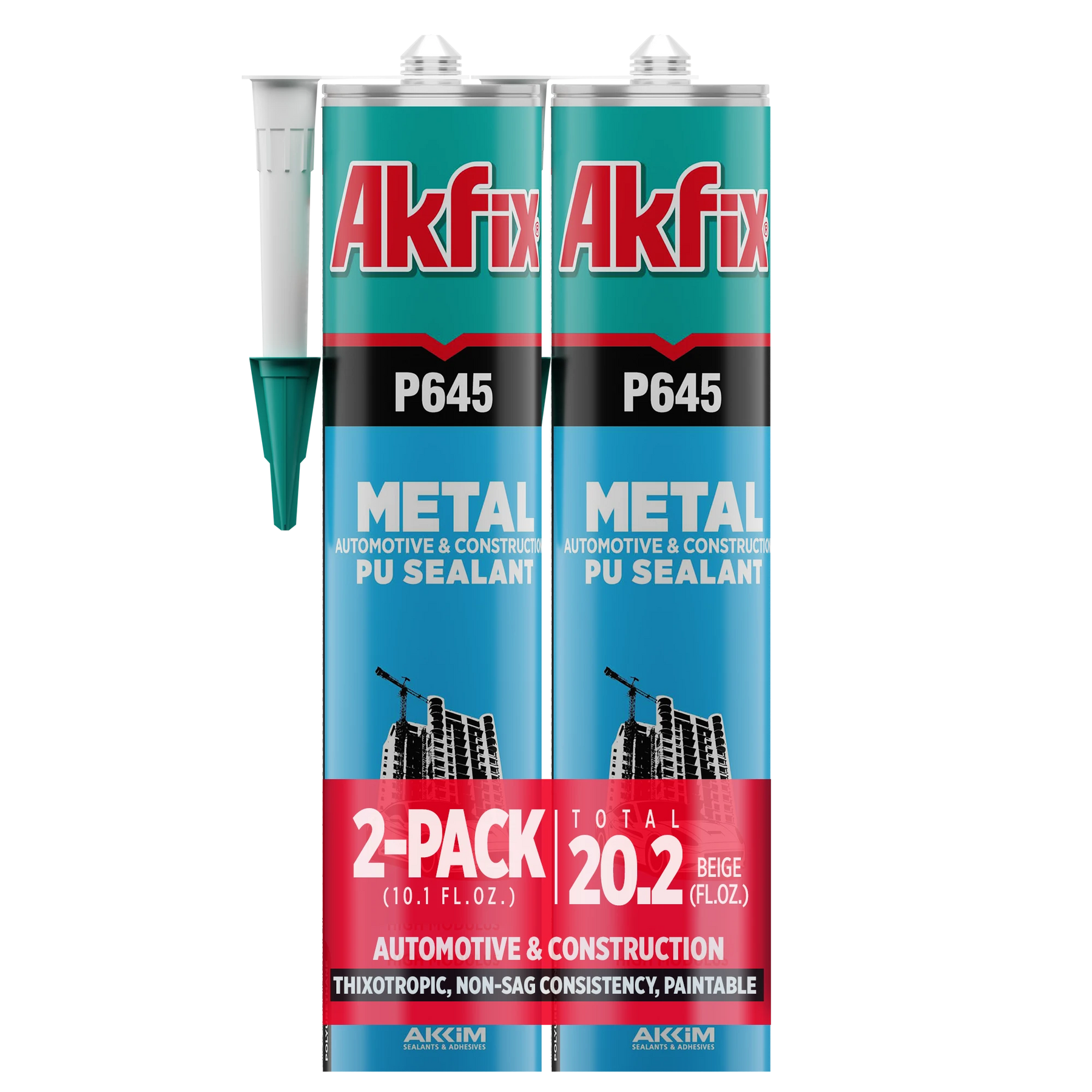 Akfix P645 Automotive Seam Sealer - Metal Automotive & Construction Polyurethane Sealant, 10.1 fl oz