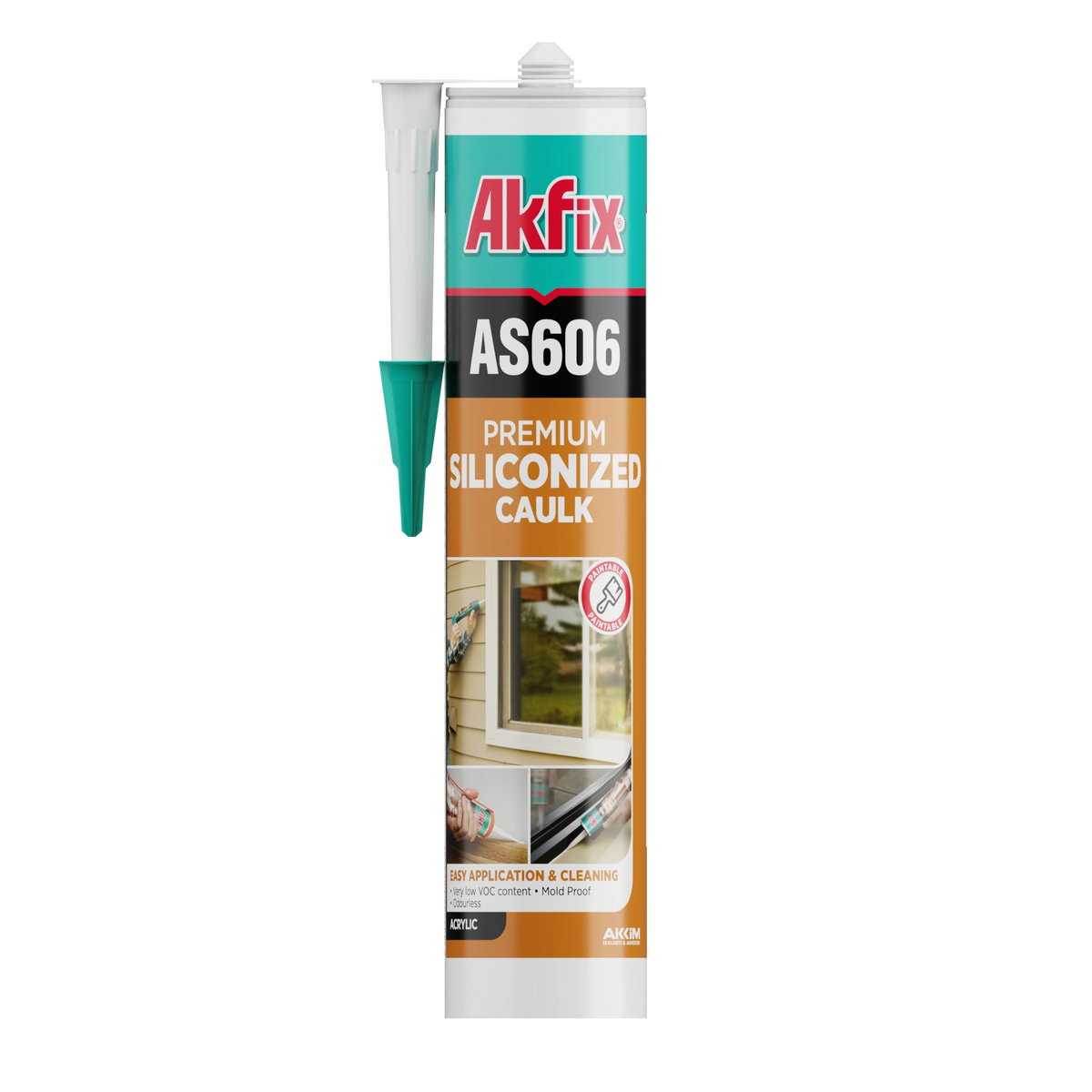Akfix AS606 Siliconized Acrylic Sealant White, 10.1 fl oz