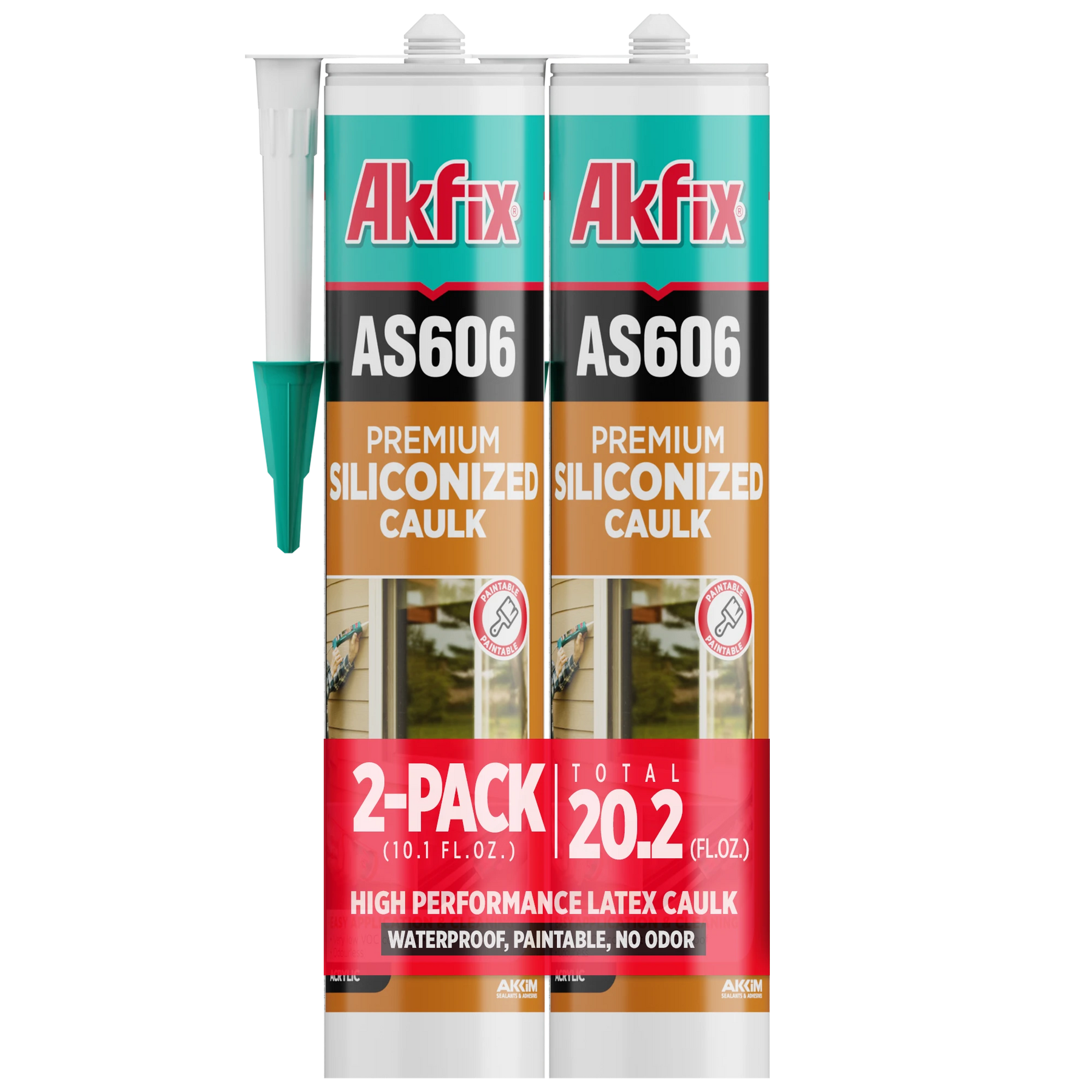 Akfix AS606 Sellador acrílico siliconado White-10.5 Oz/310Ml