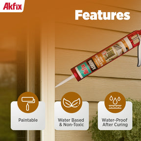 Akfix AS606 Sellador acrílico siliconado White-10.5 Oz/310Ml