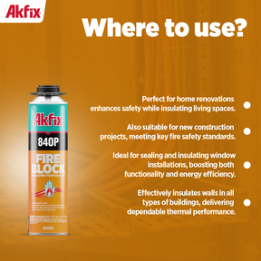 Akfix 840P B2 Fire Rated PU Gun Foam 25.3 oz