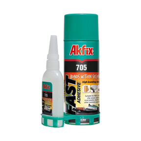 Adhesivo superrápido Akfix 705 (pegamento CA (3,50 oz.) con activador de adhesivo en aerosol (13,50 fl oz.)