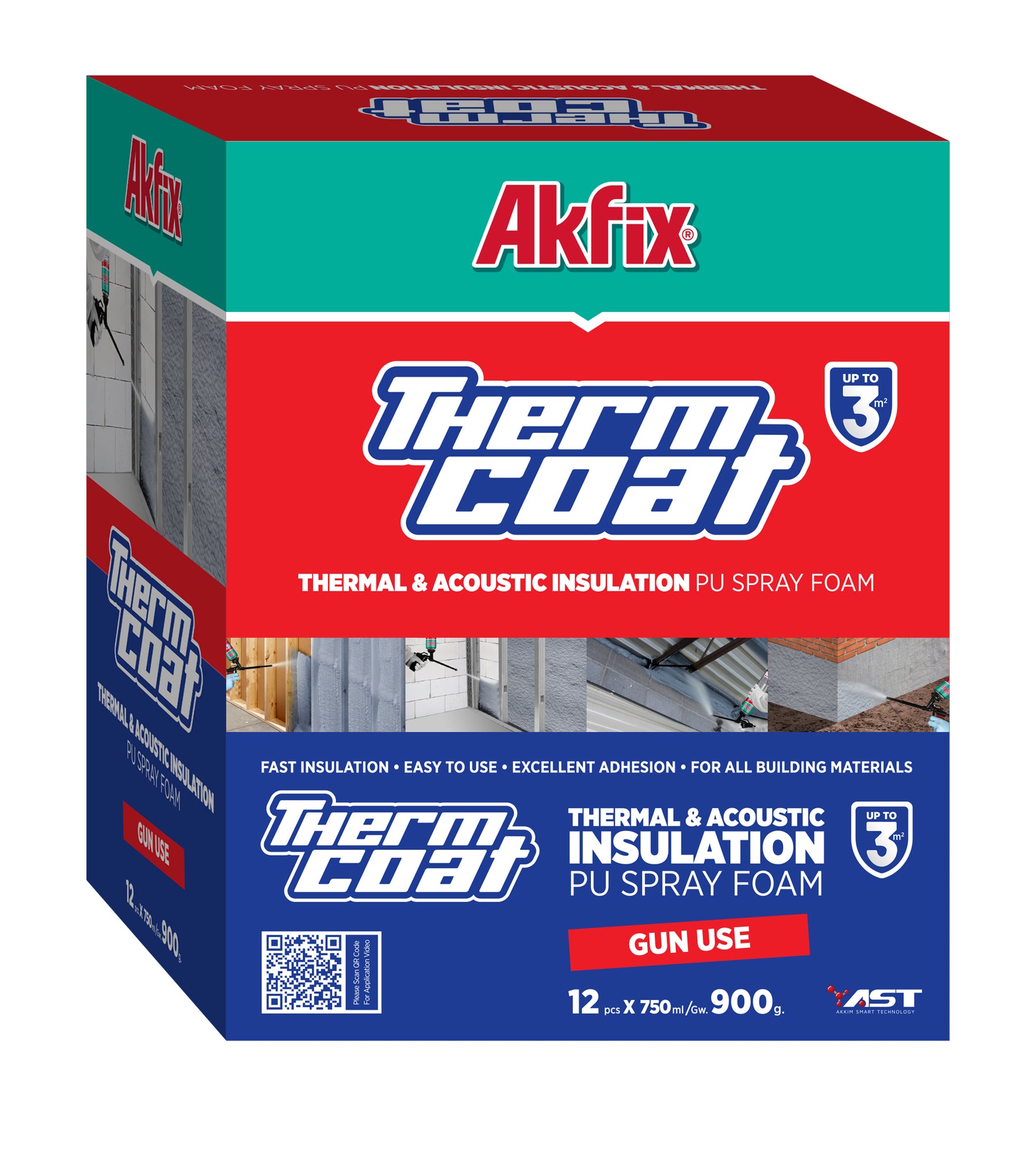 Akfix Thermcoat aislamiento y espuma acústica profesional 28,7 oz/850 ml